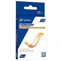 Пластир MP MedPlast бактерицидний на тканинній бавовняній основі 20 шт.