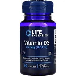 Витамины и минералы Life Extension Vitamin D3 1000 IU 90 капсул