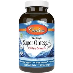 Жирні кислоти Carlson Labs Wild Caught Super Omega-3 Gems 1200 мг 300 капсул