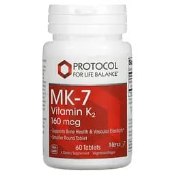 MK-7 Витамин K2 Protocol for Life Balance MK-7 Vitamin K2 160 мкг 60 таблеток