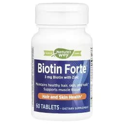 Биотин-форте с цинком Nature's Way Biotin Forte with Zinc 3 мг 60 таблеток