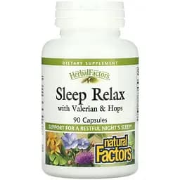 Комплекс для сну та розслаблення Natural Factors Sleep Relax with Valerian & Hops 90 капсул