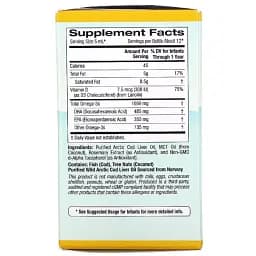 Дитячий DHA Омега-3 з вітаміном D3 California Gold Nutrition Baby's DHA Omega-3s with vitamin D3 2 рідких унції - мініатюра 2