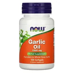 Натуральна добавка NOW Garlic Oil 1500 mg, 100 капсул