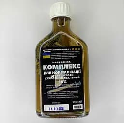 Настойка на травах, цветах, листьях комплекс  для нормализации уровня сахара в крови, сахаропонижающий, 200 мл