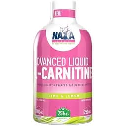 Харчова добавка Л-карнітин + Екстракт зеленої кави і Хром Haya Labs Advanced Liquid L-Carnitine лайм і лимон 500 мл
