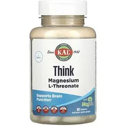 Магній L-Треонат KAL Think Magnesium L-Threonate 60 пігулок