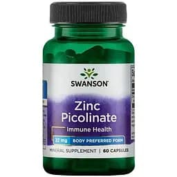 Вітаміни та мінерали Swanson Zinc Picolinate 22 mg, 60 капсул