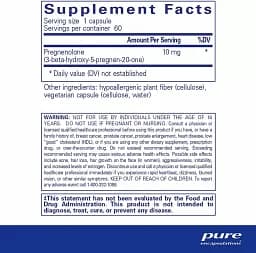 Прегненолон Pure Encapsulations Pregnenolone 10 мг 60 капсул - мініатюра 2