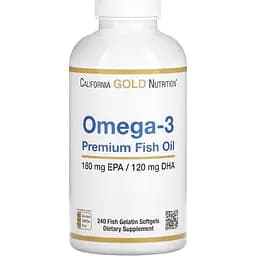 Жирные кислоты California Gold Nutrition Omega 3 Premium Fish Oil 240 капсул
