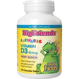 Вітамін D3 Natural Factors Vitamin D3 Berry Bunch 10 mcg 250 жувальних пігулок