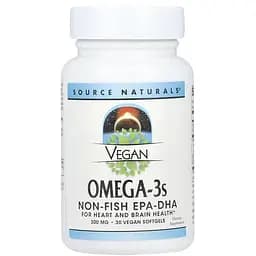 Омега-3 Source Naturals Omega-3s EPA-DHA для веганів 300 мг 30 капсул (SNS-02458)