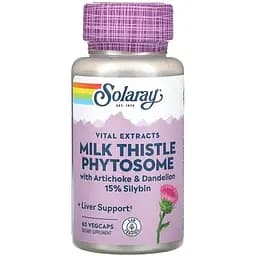 Екстракт розторопші плямистої Solaray Milk Thistle Phytosome 200 мг 60 веганських капсул