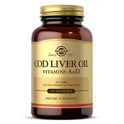 Жирные кислоты Solgar Cod Liver Oil Vitamin A D 100 капсул