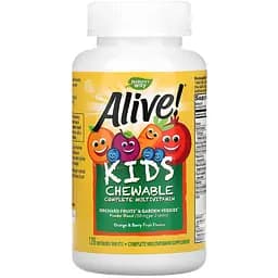 Мультивітаміни для дітей Nature's Way Alive Kids зі смаком ягід та апельсину 120 жувальних таблеток