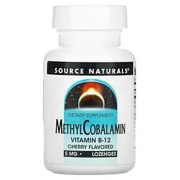 Вітаміни та мінерали Source Naturals Methylcobalamin 5 mg 60 льодяників Вишня
