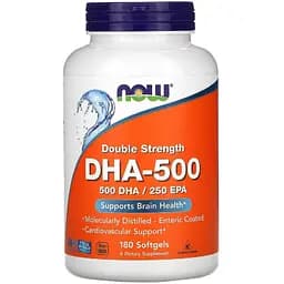 Вітаміни Now DHA-500 докозагексаєнова кислота 500 мг 180 желатинових капсул