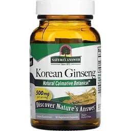 Корейський женьшень Nature's Answer Korean Ginseng 500 мг 50 вегетаріанських капсул