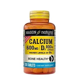 Кальцій 600 мг з Вітаміном D3 800 МО Mason Natural Calcium 600 mg з Vitamin D3 800 IU 200 таблеток