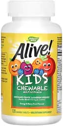 Вітаміни та мінерали Nature's Way Alive! Kids Chewable Multivitamin, 120 жувальних таблеток - Апельсин-ягоди - мініатюра 2