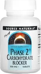 Натуральная добавка Source Naturals Phase 2 Carbohydrate Blocker, 30 таблеток