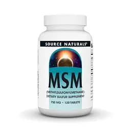 Метилсульфонілметан Source Naturals MSM with Vitamin C 750 mg, 120 таблеток - мініатюра 1