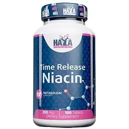 Ниацин (Никотиновая кислота, Витамин В3) Haya Labs Niacin Time Release 250 мг 100 таблеток