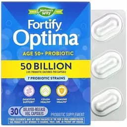 Пробіотики для дорослих 50 + Nature's Way КУО, Fortify Optima Probiotic, Adult 30 капсул