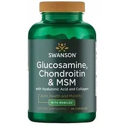 Хондропротектор Swanson Glucosamine, Chondroitin & MSM, 90 капсул для ухода за суставами