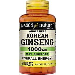 Женьшень корейский Mason Natural Korean Ginseng 1000 мг 60 таблеток