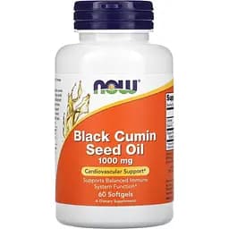 Натуральна добавка Now Black Cumin Seed Oil 1000 mg 60 капсул