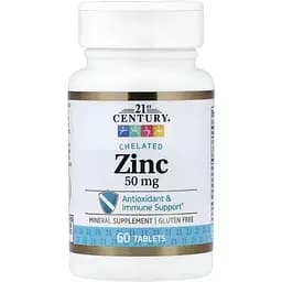 Дієтична добавка Zinc Chelated 50 мг 60 таблеток - мініатюра 1