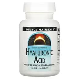 Препарат для суглобів і зв'язок Source Naturals Hyaluronic Acid 100 mcg 30 таблеток