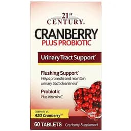 Журавлина з пробіотиком 21st Century Cranberry Plus Probiotic 60 таблеток - мініатюра 2