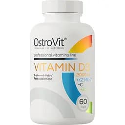 Витамины и минералы OstroVit Vitamin D3 2000 IU + K2 MK-7 + C + Zinc 60 капсул