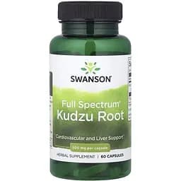 Корінь кудзу Swanson Kudzu Root 500 mg Full Spectrum, 60 капсул для підтримки серця та печінки
