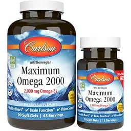 Омега Максимум Carlson Maximum Omega 2000 вкус лимона 90+30 желатиновых капсул