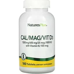 Вітамінно-мінеральний комплекс Nature's Plus Cal/Mag/Vit D3, 180 таблеток