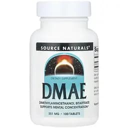 Бітартрат диметиламіноетанолу Source Naturals DMAE 351 мг 100 таблеток - мініатюра 1