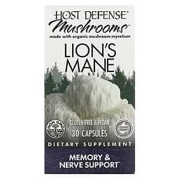 Натуральна добавка Host Defense Lion's Mane, 30 вегакапсул