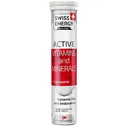 Вітаміни та мінерали з лікопіном Swiss Energy Active Vitamins and Minerals + Lycopene CH 20 шипучих таблеток