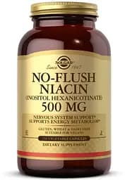 Вітаміни та мінерали Solgar No-Flush Niacin 500 mg (Inositol Hexanicotinate), 250 вегакапсул