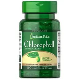 Натуральная добавка Puritan's Pride Chlorophyll Concentrate 50 mg, 100 капсул