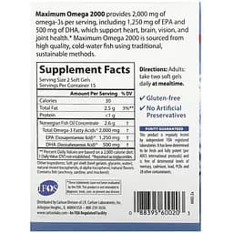 Добавка Carlson Maximum Omega 30 softgels - мініатюра 2