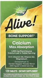 Вітаміни та мінерали Nature's Way Alive! Calcium Bone Support, 120 таблеток