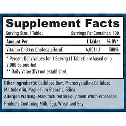 Вітамін D3 Haya Labs Vitamin D-3 4000 МО 100 таблеток - мініатюра 3