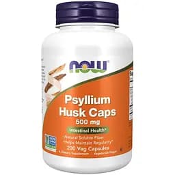 Натуральна добавка Now Psyllium Husk 500 mg 200 вегакапсул