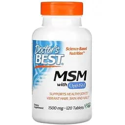 Препарат для суставов и связок Doctor's Best MSM 1500 mg with OptiMSM 120 таблеток