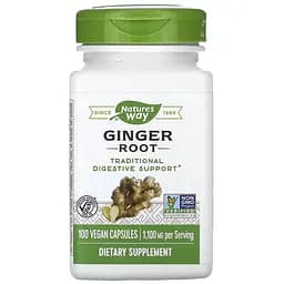 Корінь імбиру Nature's Way Ginger Root 100 вегетаріанських капсул - мініатюра 1