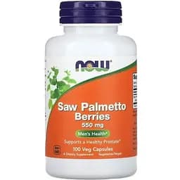 Натуральна добавка Now Saw Palmetto Berries 550 mg 100 вегакапсул